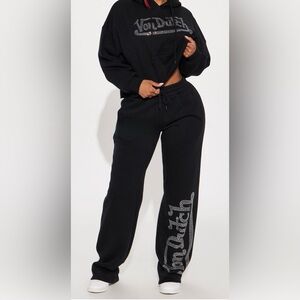 Von Dutch Black Joggers with Logo Detail